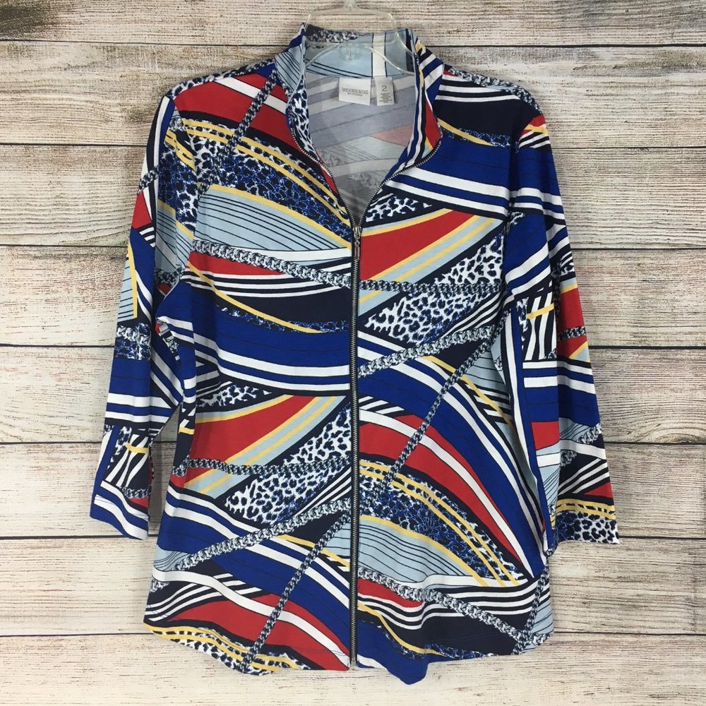 Weekends by Chico's Jacket Full Zip Lightweight